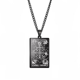 Wheel of Fortune Jewelry - Tarot Themed Necklace - Biker's Jewelry (Wheel of Fortune)