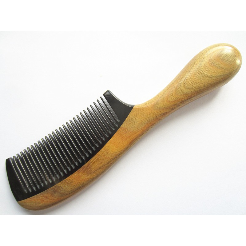 Myhsmooth Gb-yb-nt Handmade No Static Black Buffalo Horn Comb with