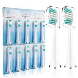 Toothbrush Replacement Heads Compatible with AquaSonic Vibe Series/Black Series/Black Series pro/Duo Series pro Electric Toothbrush, White, 10 Pack