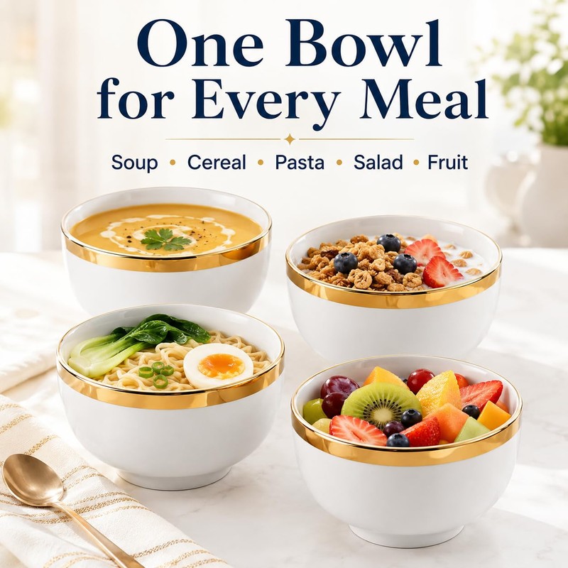 Loymokinar 20 oz Ceramic Bowls Set of 6 – Modern