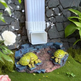Turtle Statues Gutter Downspout Splash Block，Decorative Gutter Downspout Extensions Outdoor Garden Splash Concrete Sculpture, Yard Statue Additional Rain Diverter Guardian Tortoise Statue Decoration