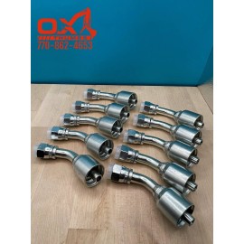 OX 10 Parker Style 13743-6-6 Hydraulic Hose Crimp Fittings 3/8” Hose X 3/8” FJIC 45