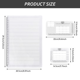 2 Pcs Straight line Stencil and 4 Pcs Envelope Addressing Stencil, Clear Plastic Measuring Ruler for Writing, Holiday Cards(Transparent)