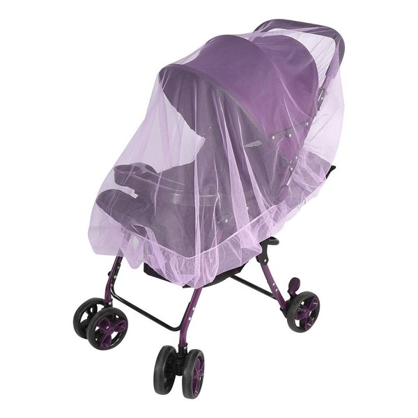 Baby Mosquito Net, Universal Kids Stroller Pushchair Mosquito Insect Net Washable Breathable Mesh Protection Cover for Pushchairs, Pram, Buggy, Carrycot(Purple)