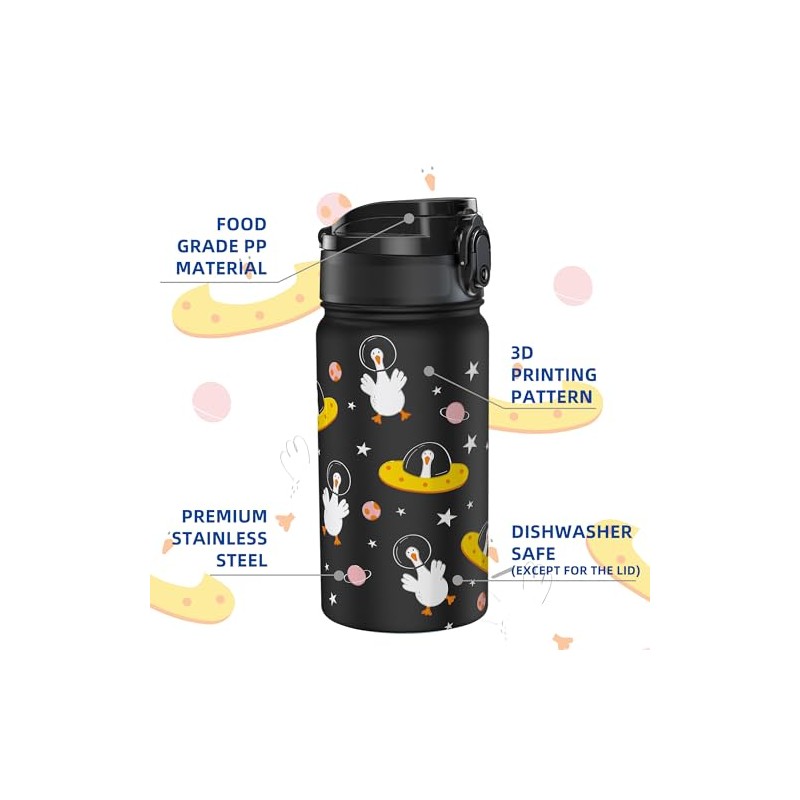 Fanhaw 14 Oz Kids Insulated Stainless Steel Water Bottle with