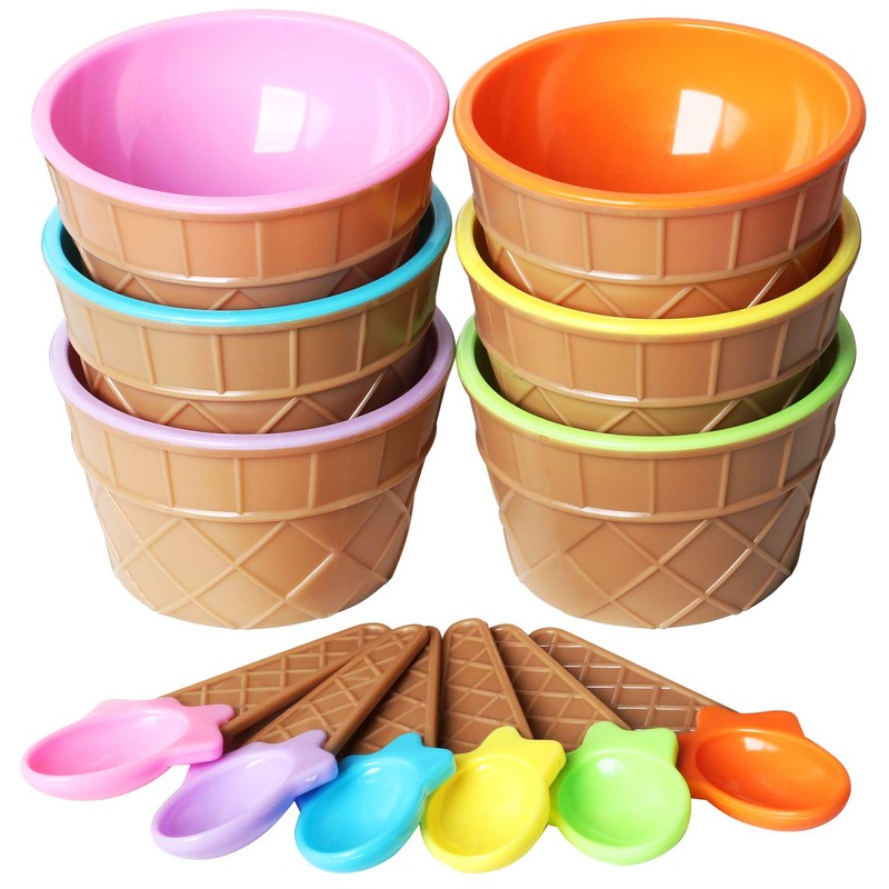 TRIXES Set of 6 Ice Cream Dessert Bowls and Matching