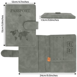 Minicloss Passport Covers, gray, plain