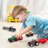 Set of 4 Mini Tractor Toy Cars, Tractor Set with