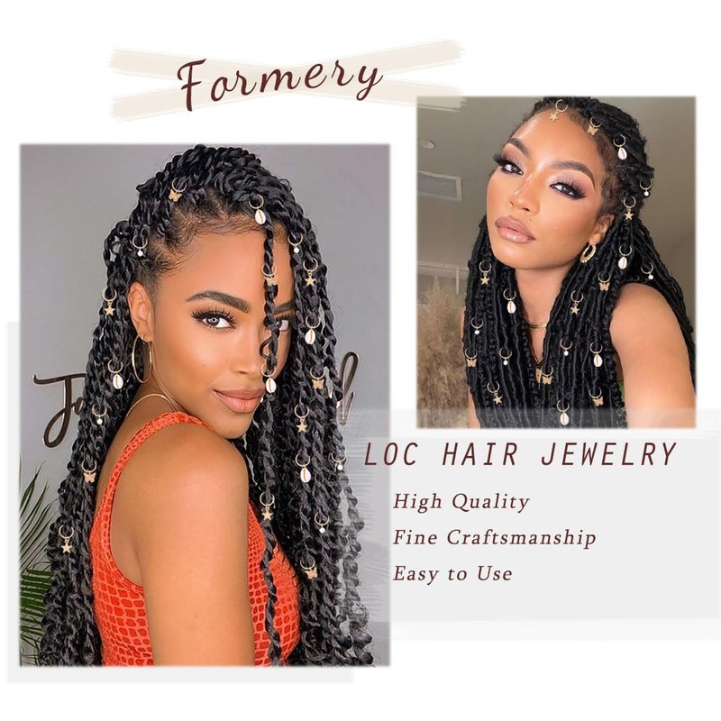 Formery Butterfly Hair Jewelry Braids Gold Star Braid Charms Pearl