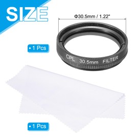 MECCANIXITY 30.5mm Circular Polarizer Filter, Double Sided Multi-Layer Coatings Polarizing Filter with Cleaning Cloth for Camera Lens
