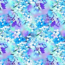 Timeless Treasures Fanciful Fronds Soft Blue Garden Florals Cotton Fabric by The Yard, CD2823-BLUE
