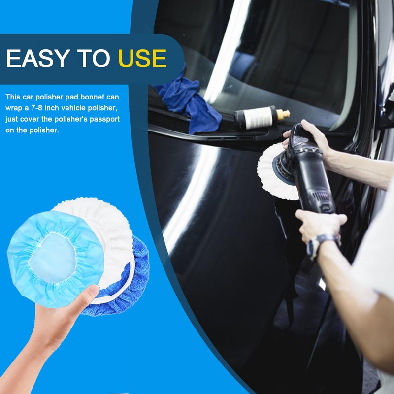 Glarks 12Pcs 7-8 Inch Car Polisher Pad Bonnet Set, Soft
