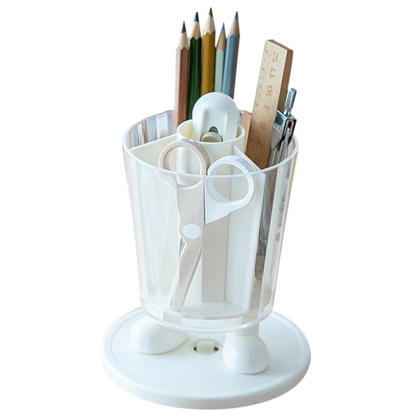 PAVIKE Pen Holder (4 Grid Classification) Pentel Desktop 360° Rotating