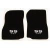AFM NEW! 1968-1972 CHEVELLE Floor Mats Black Carpet Embroidered Silver