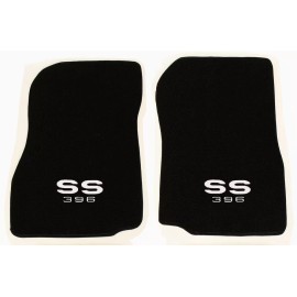 AFM NEW! 1968-1972 CHEVELLE Floor Mats Black Carpet Embroidered Silver SS 396 Logo 2