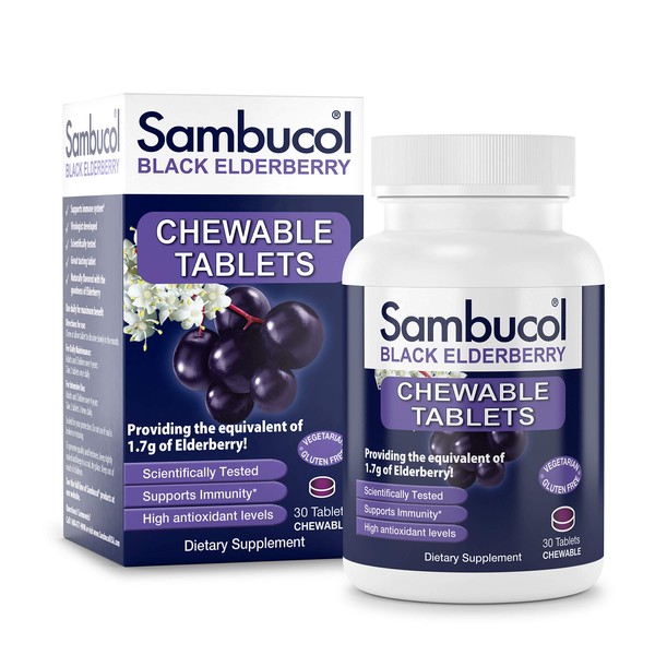 Sambucol Black Elderberry Original Formula, 30 Chewable Tablets