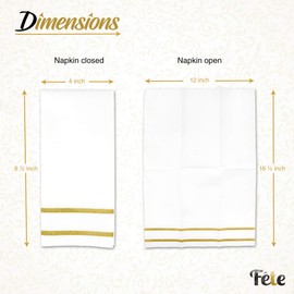 Disposable Hand Towels For Bathroom, Gold Design 50 Linen-Feel Guest Towels – Formal Dinner, Anniversary, and Wedding Napkins for Tables, Guestrooms, and Restrooms - 8.5x 4-Inches Folded, [50 pack]
