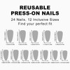 Bling French Tip Press on Nails Medium Length, Pink Fake