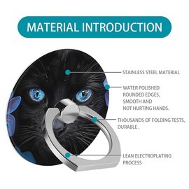 One Piece Set of Phone Ring Holders Black Mumbai Clivia Cat Eye Featuring A 360° Rotation Function Suitable for Smartphones, Tablets, and Other Devices Designing Advanced Pattern