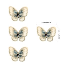 Ercadio Paquete de 3 decoraciones para tartas de mariposa, de tela plateada, para decoración de cupcakes, para boda, aniversario, baby shower, suministros de fiesta de cumpleaños