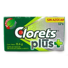 Clorets Plus Sugarless Gum 12pk–Mint Flavor (12 pieces of gum per pack)