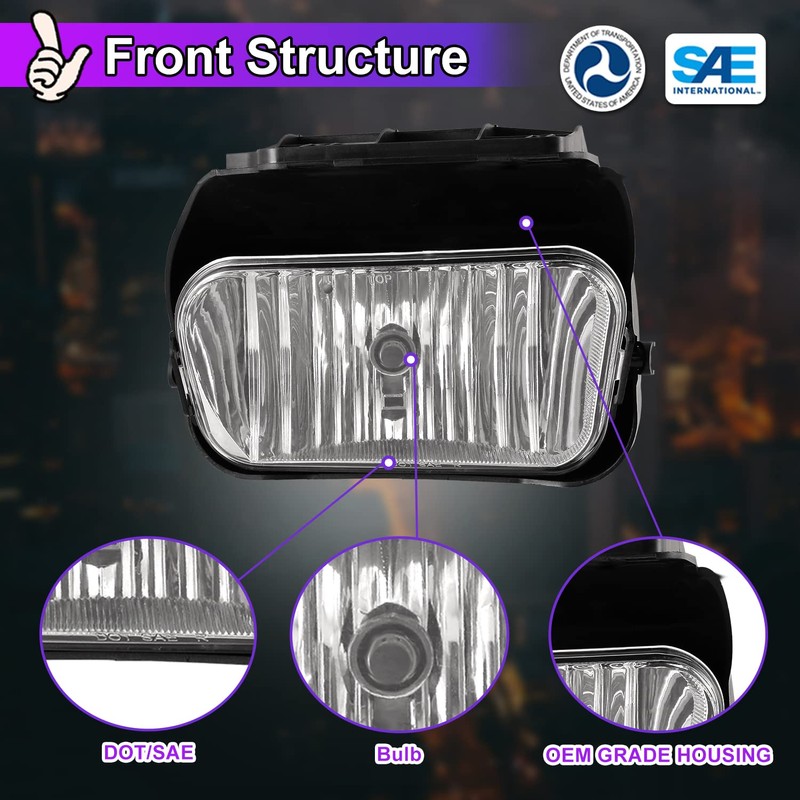 Nixon Offroad Fog Lights Assembly for 2003-2006 Chevy Silverado 1500/2500/