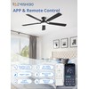 ZMISHIBO 60 Inch Ceiling Fan with Light, App&Remote Control, Flush