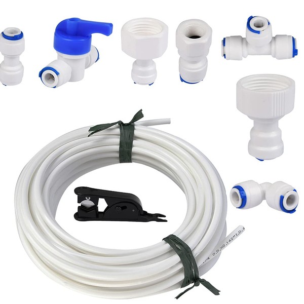 "N/A" CENBEN 15M Water Supply Pipe Universal Connection Set,1/4" Hose Connector for Refrigerator,Refrigerator Hose,Water Hose