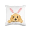 Easter Golden Retriever Cute Dog Spring Easter Bunny Ears Throw
