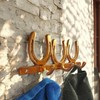 FTWDesign Three Horseshoe Wall Hooks in Bronze Look - Horse