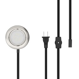 GETINLIGHT 2.75" Wide 2700K Swivel and Dimmable Wired LED Puck Lights Kit, Plug-in or Hardwired Installation, Recessed or Surface Mounted, Brushed Nickel Finished, IN-0107-1S-SN-27 ‎