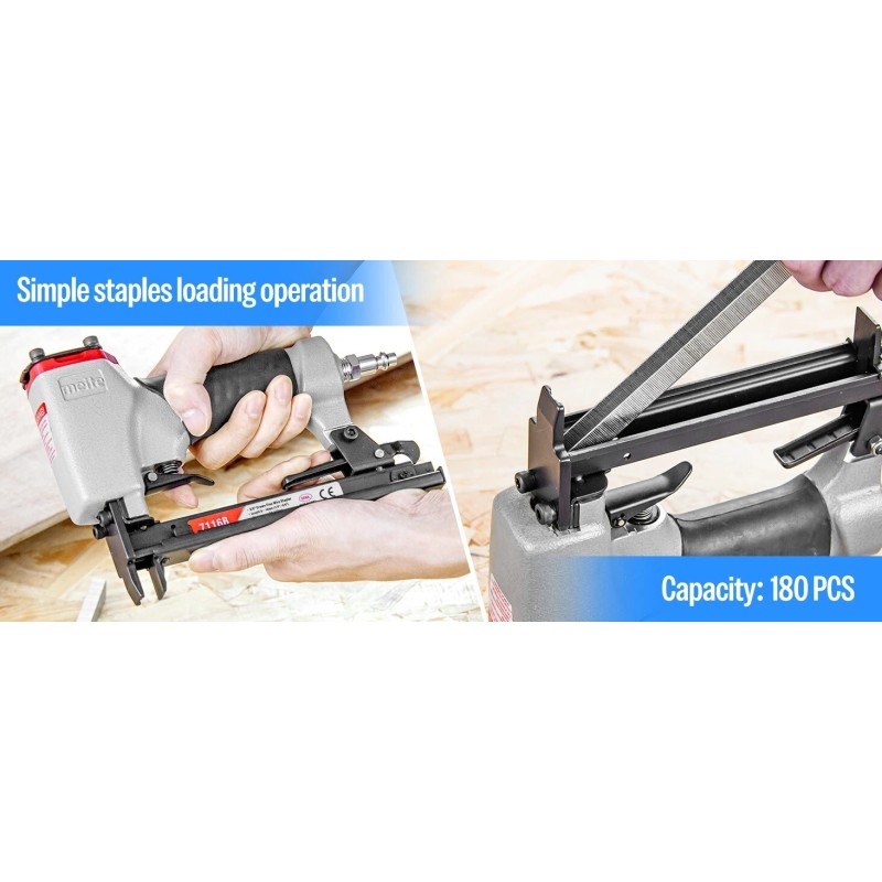 meite 7116B 22 GA3/8" Crown Pneumatic Staple Gun 1/4"- 5/8"Upholstery