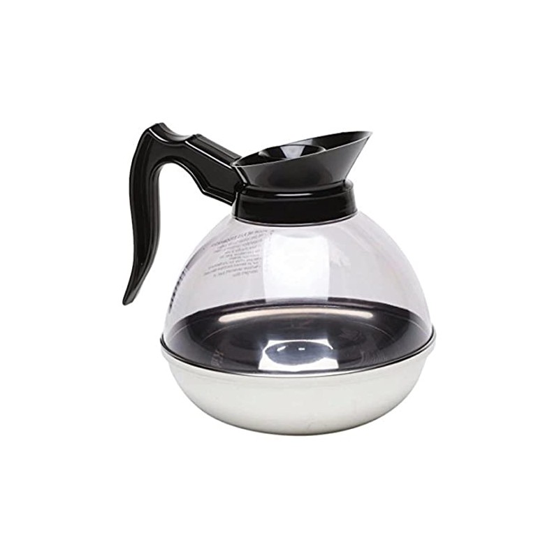 Genware NEV-8890 Coffee Decanter with Clear Top and Stainless Base,