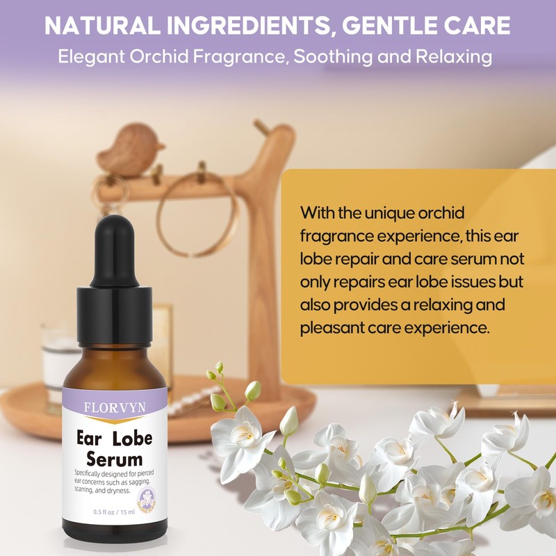 Rejuvenating Ear Lobe Serum, Ear Care Solution for Pierced Ears,