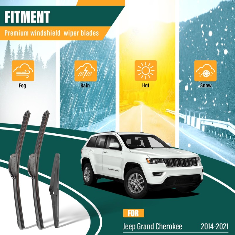 KVQ Windshield Wiper Blades Replacement for Grand Cherokee 2014-2021,Original Equipment
