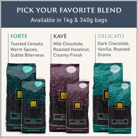 Filicori Zecchini Italian Espresso Beans – Medium Roast Arabica & Robusta Blend Italian Coffee Beans – Low Acidity, Slow Roasted Whole Bean Coffee, Rich Flavors – Delicato 340g