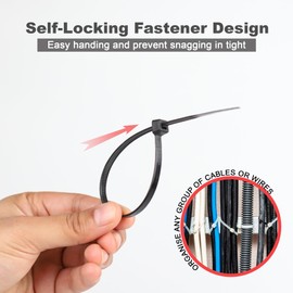 Dekton 250PC Cable Tie Set - 2.5MM X 150MM Black | Heavy Duty Industrial Strength | High Temperature Resistant | Self-Locking Teeth | Ideal for Cables, Piping, Gardening & Wires | Indoor & Outdoor Use