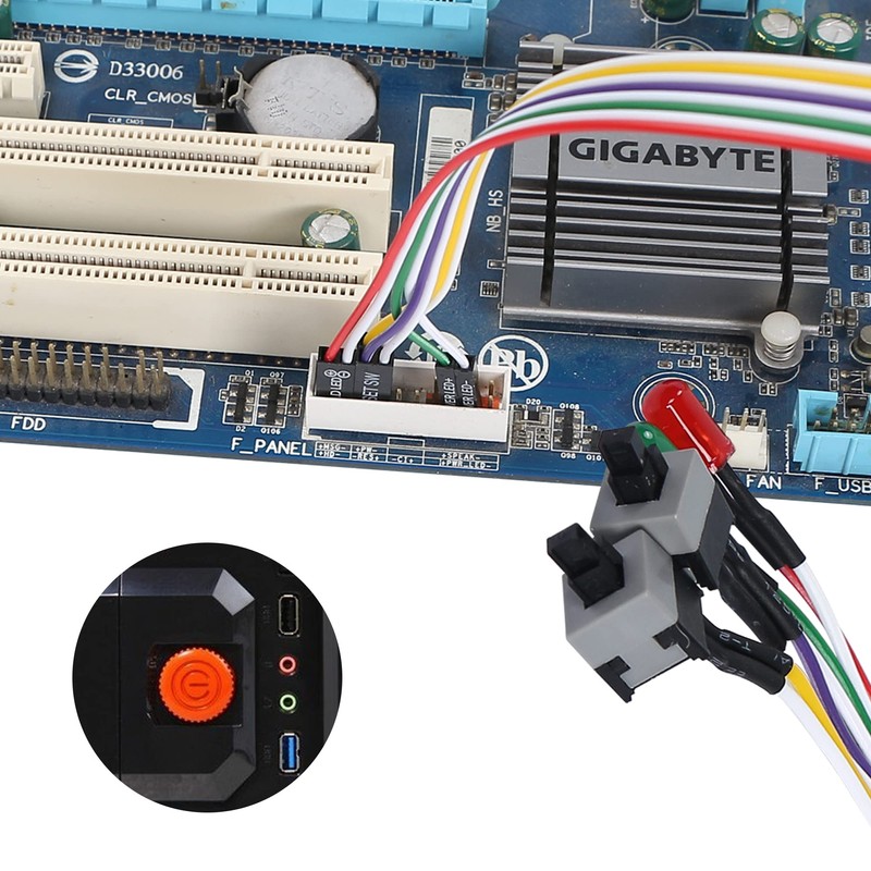 YACSEJAO PC Reset Switch Cable, ATX Power on Off Reset