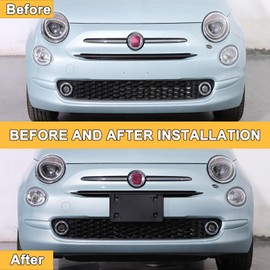 Soporte de marco de matrícula compatible con Fiat 500 2016-2025, soporte de marco de etiqueta ABS para parachoques delantero, kit de montaje de adaptador de reubicación de accesorios