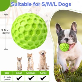 DISSKNIC Indestructible Squeaky Dog Balls, Interactive Dog Toys for Aggressive Chewers Large Breed for Relieving Anxiety, Dog Chew Toys Balls for Aggressive Chewers, Outdoor Dog Toys Dog Water Toys
