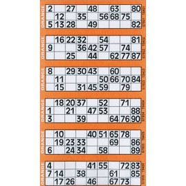 Thomas & Anca Club Supplies Ltd 600 Bingo Tickets - Pad of Orange 6 to View Flyers Large Clear Jumbo Numbering