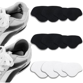 JUSTBOKU Heel Repair Patch, Shoe Repair Material, Shoe Repair, Interior, Sneakers, Leather Shoes, Prevents Shoe Ledges, Heel Pad, Heel Protection, 6 Pairs 12 Piece Set, Black, Black, White