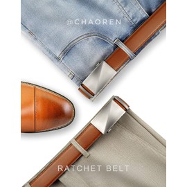 CHAOREN Ratchet Belt for Men, Mens Belts Leather 1 3/8" Tailorable, Perfect for Every Occasion