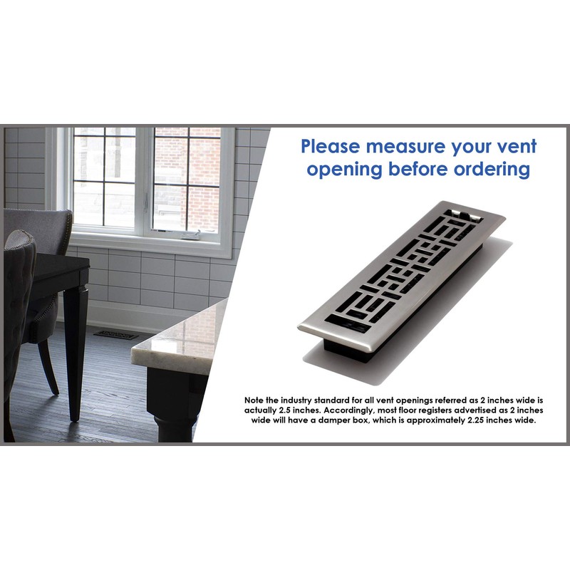 Decor Grates PL212-BLK 2-Inch by 12-Inch Plastic Floor Register, Black
