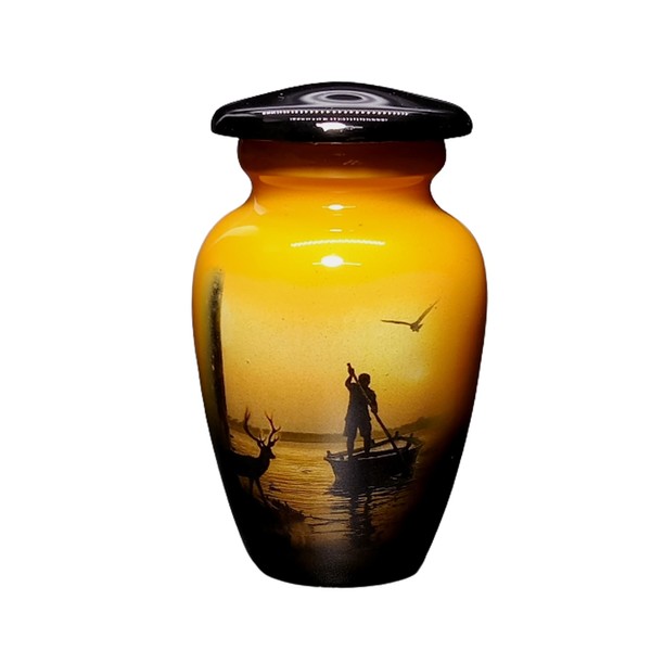 UR Urns Keepsake Cremation Urn - Deer Pattern, Multicolor Metal,