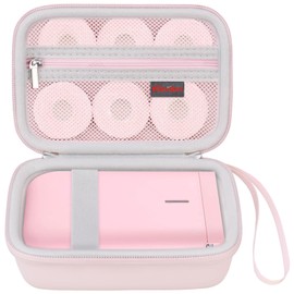 Elonbo Carrying Case for NIIMBOT D11/ for LMASBLTER D11 Label Maker Machine, Portable Mini Bluetooth Label Printer Travel Bag, Small Handheld Labeler Storage Holder, Mesh Pocket Fits Label Paper,Pink