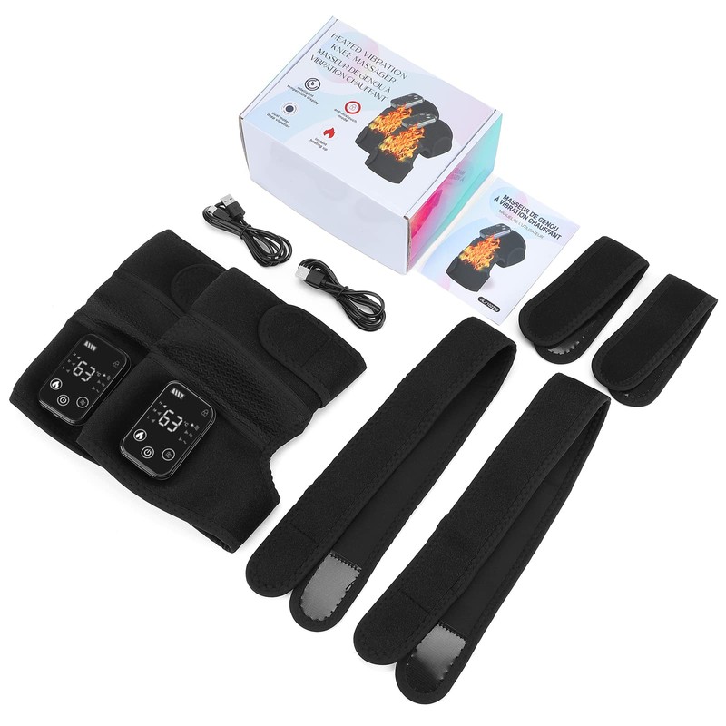 Cordless Heated Knee Massager, 2PC Heating Shoulder Support Brace Wrap
