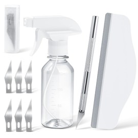 Shmian Professional 4-in-1 Window Tint Kit: Car & Home Glass Film Application Tools with Squeegee, Utility Knife, 5 Extra Blades & 150ml Spray Bottle for Easy Privacy Tinting