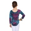 Hamishkane Kids Girls Long Sleeve Crew Neck Leopard Print Gymnastics