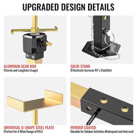2026 New Upgraded RV Slide Out Support Jacks 2 PCS RV Stabilizer Jacks Heavy Duty for Camper, 5th Wheel and Travel Trailer, Adjustable from 16" to 36", Supports Up to 5,000 LBS (Electric Drill Adjust)